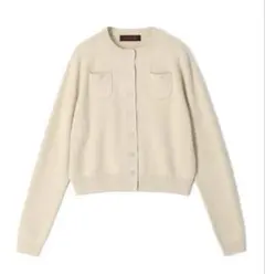 CABaN コットンカシミヤ クルーネックカーディガン ライトベージュ