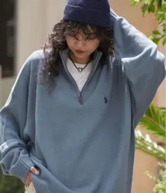 U.S. POLO ASSN./ワンポイント刺繍ハーフジップニット　Lサイズ