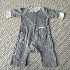 コンビミニ　星柄グレーロンパース（フロントポケット付き）