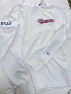 着用少なめ　Champion GOLF メンズ モックネックシャツ ホワイト S