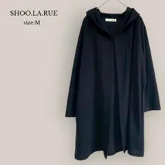 シューラルーSHOO.LA.RUEフード付きカーディガン　ブラック　シンプル
