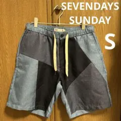 SEVENDAYS SUNDAY パッチワークデザイン ショートパンツのサムネイル