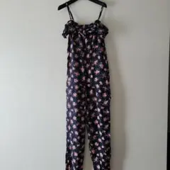 レディース　オールインワン　オフショルダー　花柄　Lサイズ