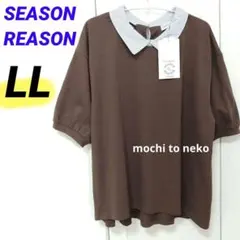 新品 綿100% 襟付きプルオーバーLL Tシャツ シーズンリーズン しまむらのサムネイル