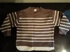 petit main Mサイズ セーター ブラウンストライプ