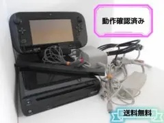★【動作確認済】Wii U 本体 ブラック＋付属品