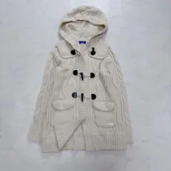 バーバリーブルーレーベル　ダッフルニット　トグル　フード　ケーブルニット　38 バーバリーブルーレーベル ダッフルニット トグル フード ケーブル