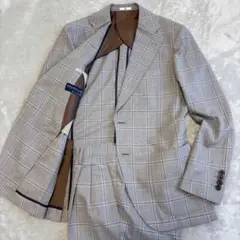 美品✨スーツセレクト×グアベロ　シルク　セットアップスーツ　チェック　A6 現行