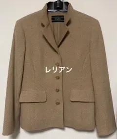 【レリアン】leilian キャメルジャケットL MADE IN ITALY