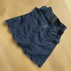 ダークデニム スカラップヘムスカート