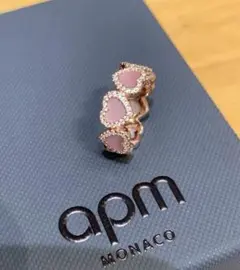 apm monaco パヴェ ピンクマザーオブパール フルハート リング - メルカリ