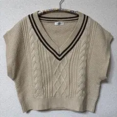 INGNI ベージュ Vネックニットベスト