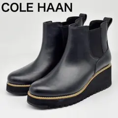 美品 COLE HAAN ゼログランド シティ ウェッジ サイドゴアブーツ 黒