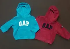 baby GAP フリース パーカー 赤 6-12mos 双子ちゃんにも