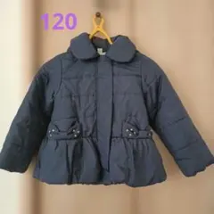 F.O.インターナショナル　紺色ネイビーダウンジャケット　コート120フードあり
