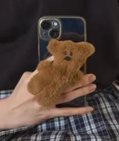 くま　ベア　ぬいぐるみ　スマホグリップ　ブラウン