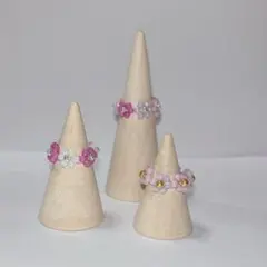 組合せとサイズ変更可　ビーズリング　　韓国風