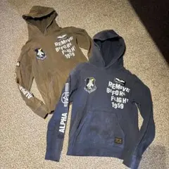 ALPHA◆パーカー160cmミリタリー古着風アルファ インダストリーズ キッズ