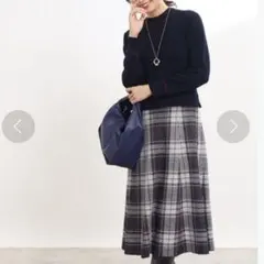 【美品】リフレクト　ニット×チェック柄切替ワンピース　定価2.6万