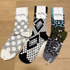 新品 Happy Socksデザインソックス3足セット