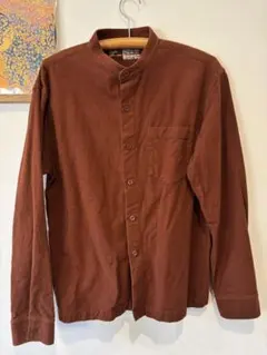 無印用品　フランネルスタンドカラーシャツ ACA75A1A JP L レンガ