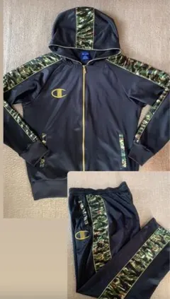 嵐が番組コーナー着用 Champion ジャージ上下セット ブラック×ゴールド