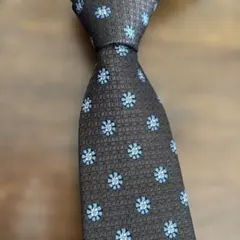 SIMPLICITÉ PLUS ネクタイ シルク 花柄 ブラウン ネクタイ