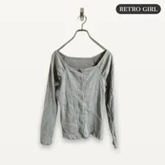 zC1611【FREE】RETRO GIRL カーディガン 長袖 リブニットのサムネイル