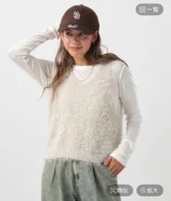 BAYFLOW ベイフロー ショートラメファーベスト