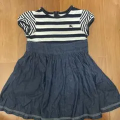 BURBERRY バーバリー ストライプ半袖ワンピース 100A