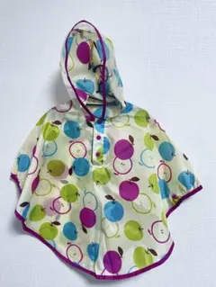 エフオー レインコート ポンチョタイプ90cm リンゴ柄