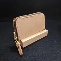 マルチケース　ナチュラル✕ブラウン　栃木レザー　形状：Aタイプ　コインケースに！