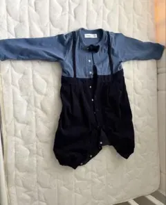 ボタン付きロンパース 青と黒 95cmまで