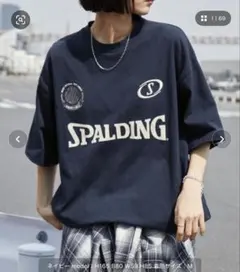 SPALDING ネイビー オーバーサイズ Tシャツのサムネイル