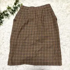 woolblend mark 膝丈スカート ミディ丈 チェック柄
