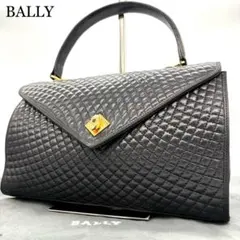 美品✨バリー ハンドバッグ キルティング ブラック ラムレザー ゴールド金具