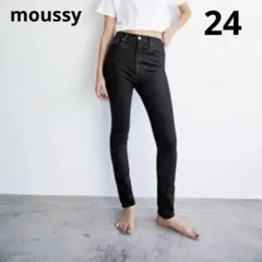 MOUSSY ハイウエストブラックリバーススキニージーンズ　ブラック