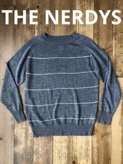 THE NERDYS ナーディーズ サマーニット M グレー色 ボーダー 日本製のサムネイル