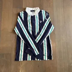 Jack Bunny!! ネイビー ストライプ ポロシャツ　長袖Lサイズ