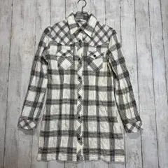 SKY BOMBER 長袖シャツ チェック シャーリング 加工 カジュアル