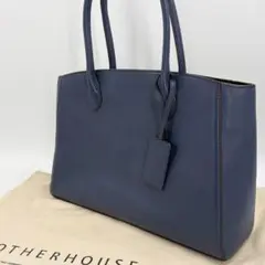 美品 マザーハウス レザー トートバッグ ビジネス A4 ネイビー 1262のサムネイル
