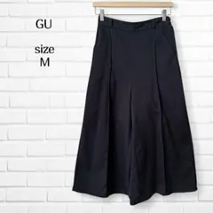 ジーユー GU ワイドパンツ ガウチョパンツ タック入り 黒 Mサイズ