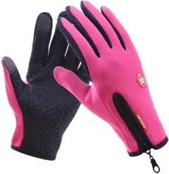 匿名配送☆即発送☆ピンク XL 手袋 防寒 防風 スマホ対応 タッチパネル