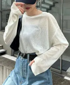 美品★CIAOPANIC サイドスリットシアートップス　オフホワイト