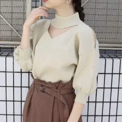 MURUA チョーカーハーフニット トップス