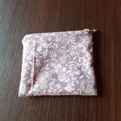 花柄ファスナー付きポーチ