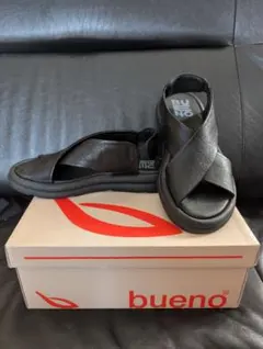 最終価格！bueno サンダル ブラック　38　本革　24センチのサムネイル