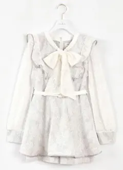 evelyn エブリン レースリボンロンパース アイスグレー