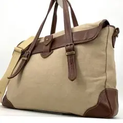 RESTORY 2way ビジネスバッグ ハンド キャンバス レザー 本革 茶系