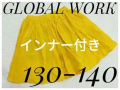 GLOBALWORK　インナーパンツ付イエローミニスカート　130-140